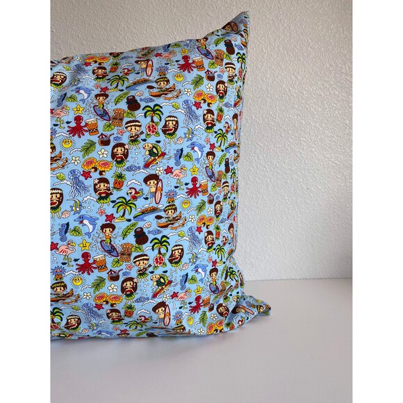 Keiki Summer Light Blue Pillowcase | Handmade | 100% Cotton - Picture 2 of 4